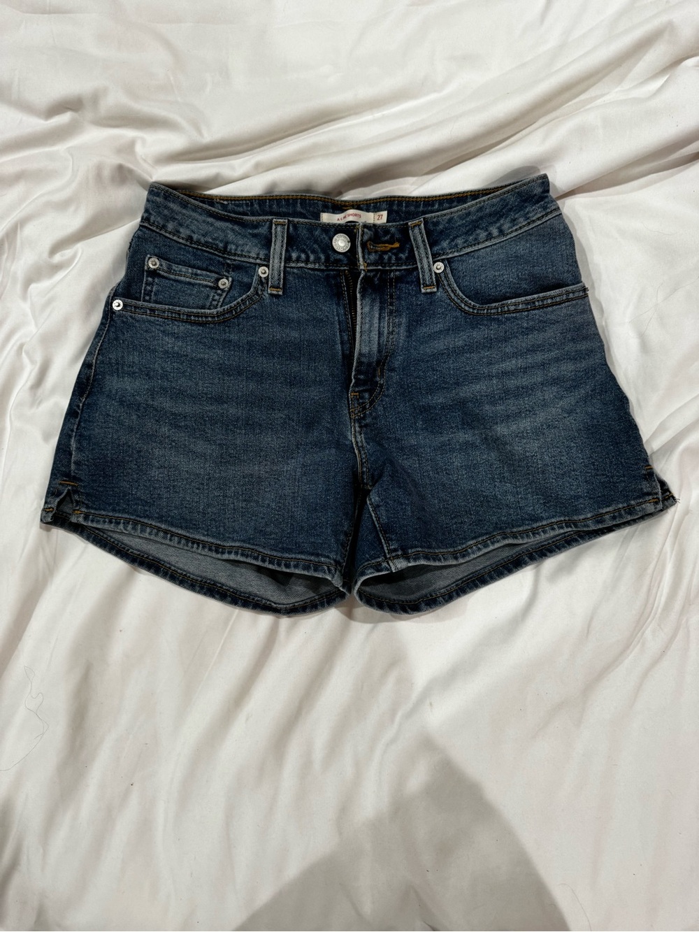 Levi’s Mid-Rise A-Line Denim Shorts